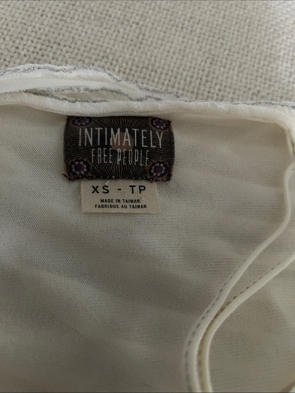 Free people intimately Ivory Ruffle Stripe Tank Top - Picture 2 of 4